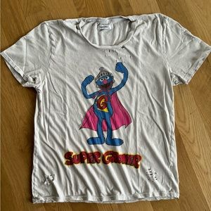 Lauren Moshi “Super Grover” distressed t-shirt Size S
